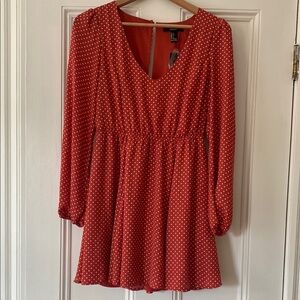 Forever 21 Red Dress with White Polka Dots